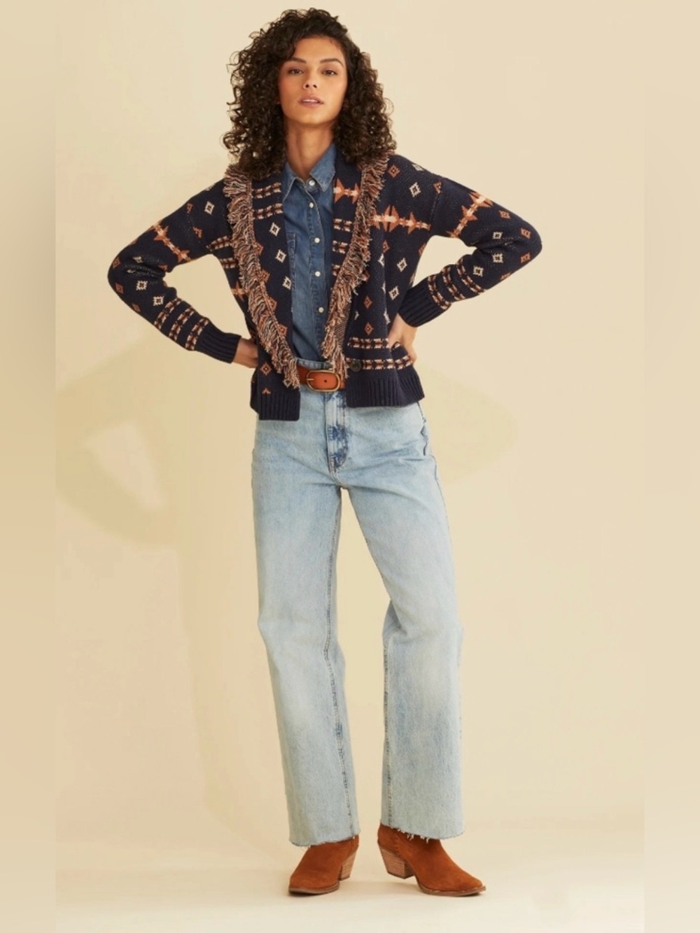 PENDLETON WOMEN'S FRINGE SHAWL CARDIGAN